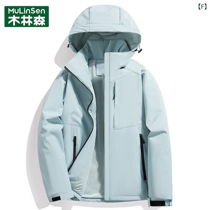 パーカー　メンズ　ジャケット Mulen 冬用 ワンピース フリース 大きいサイズ ジャケット メンズ プラス 厚手 防風 防水 キルティング アウトドア 登山