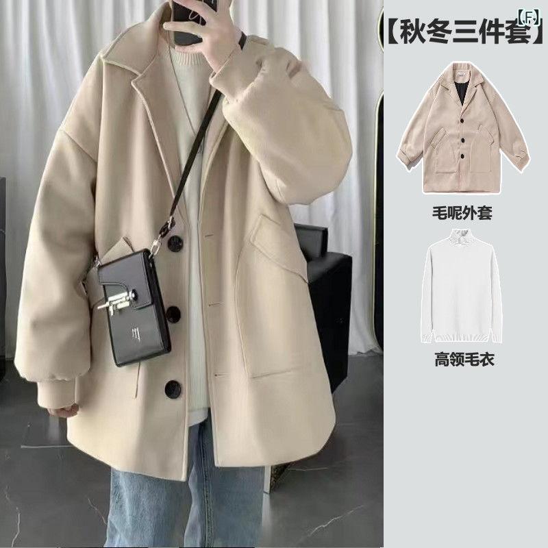 トップス　ジャケット　カジュアル 男性用 秋冬 カジュアル スーツ 英国 風 ウール ジャケット 男の子用 韓国 コート な 衣装