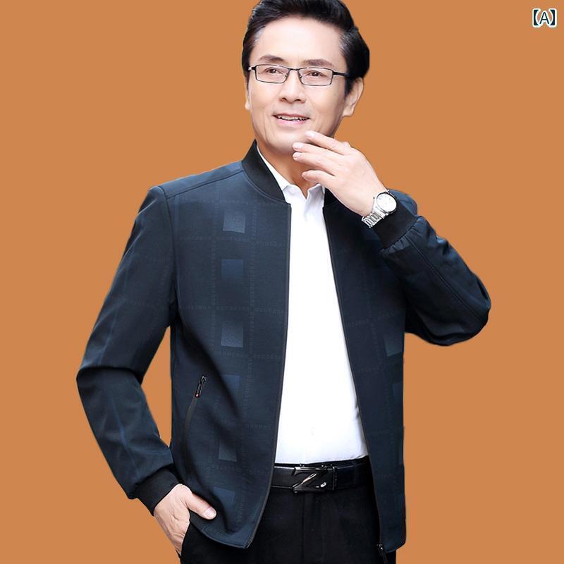 トップス ジャケット カジュアル お父さんの 春 アウター スーツ 中年 ジャケット メンズ 40 カジュアル 50歳お父さん 60 秋 薄手 トップス