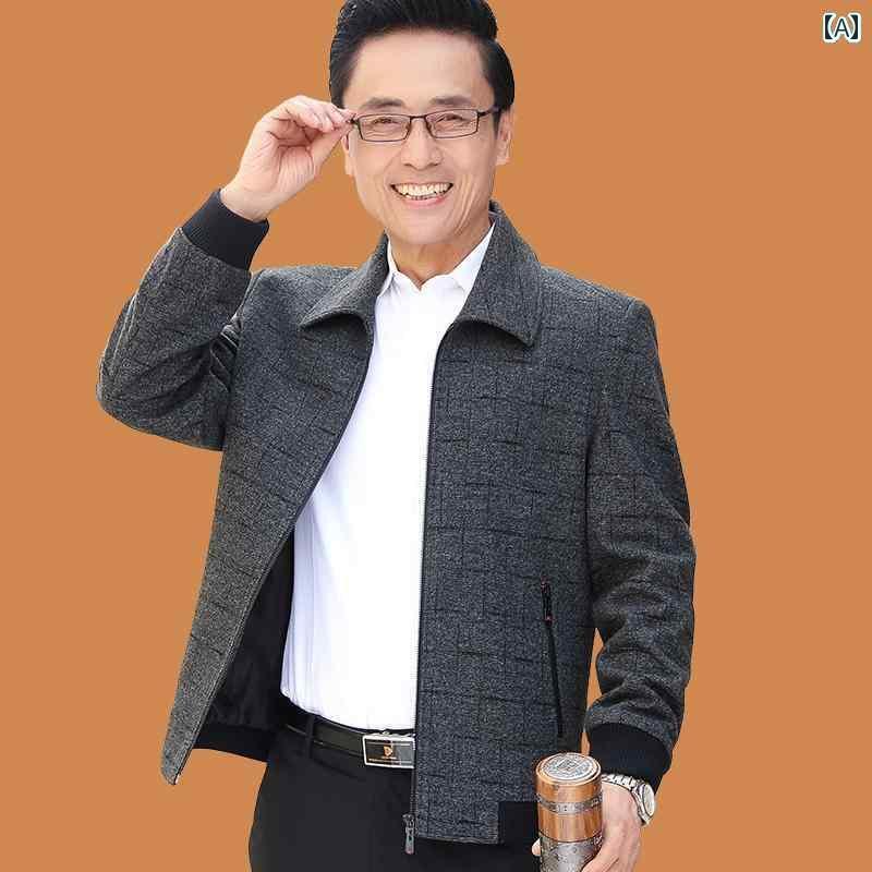 トップス ジャケット カジュアル ジャケット メンズお父さん 秋 アウター スーツ 50歳 60代 襟 70代 老人 服お じいさん 春秋 トップス