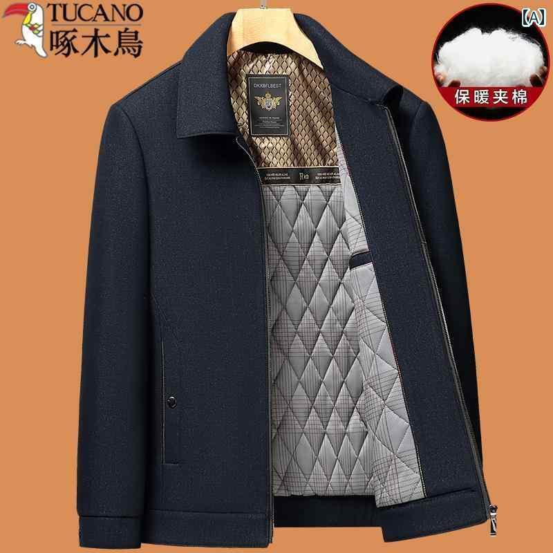 トップス　ジャケット　カジュアル 2025年新 パパ 秋冬 アウター スーツ 厚手 冬 ジャケット メンズ 服 老人お じいさん トップス