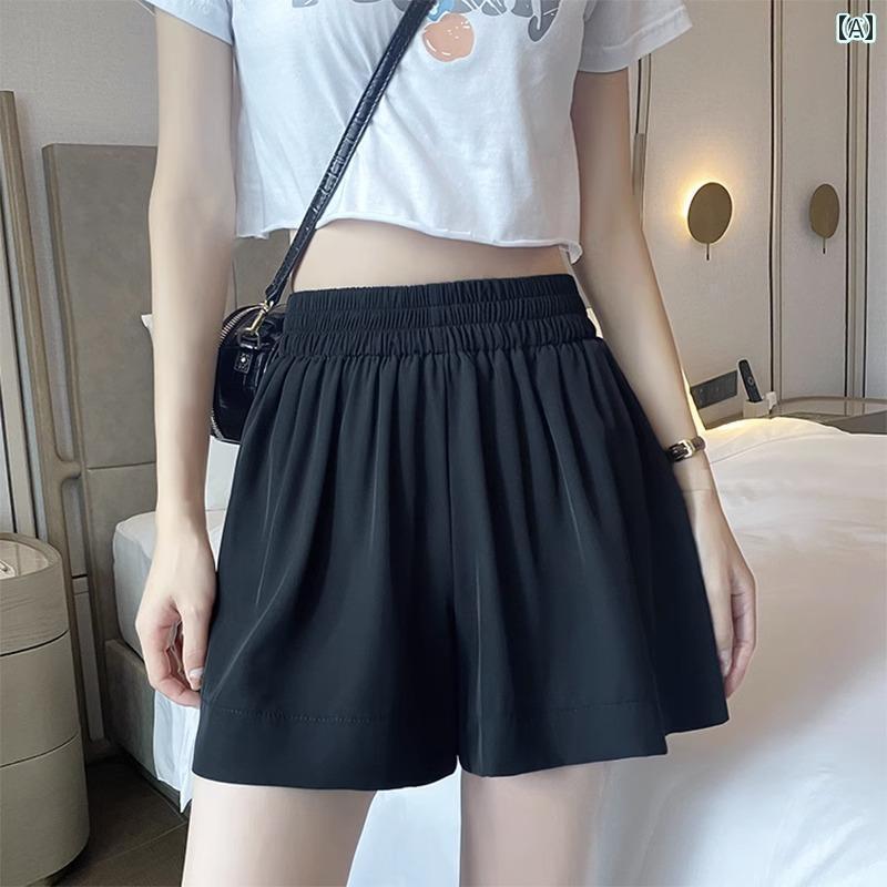 レディース　スカート　かわいい 太い mm 大きいサイズ 300 斤 冷感 シフォン スーツ ショート パンツ レディース 夏服 aライン スカート 伸縮性 ハイウエスト スポーツ