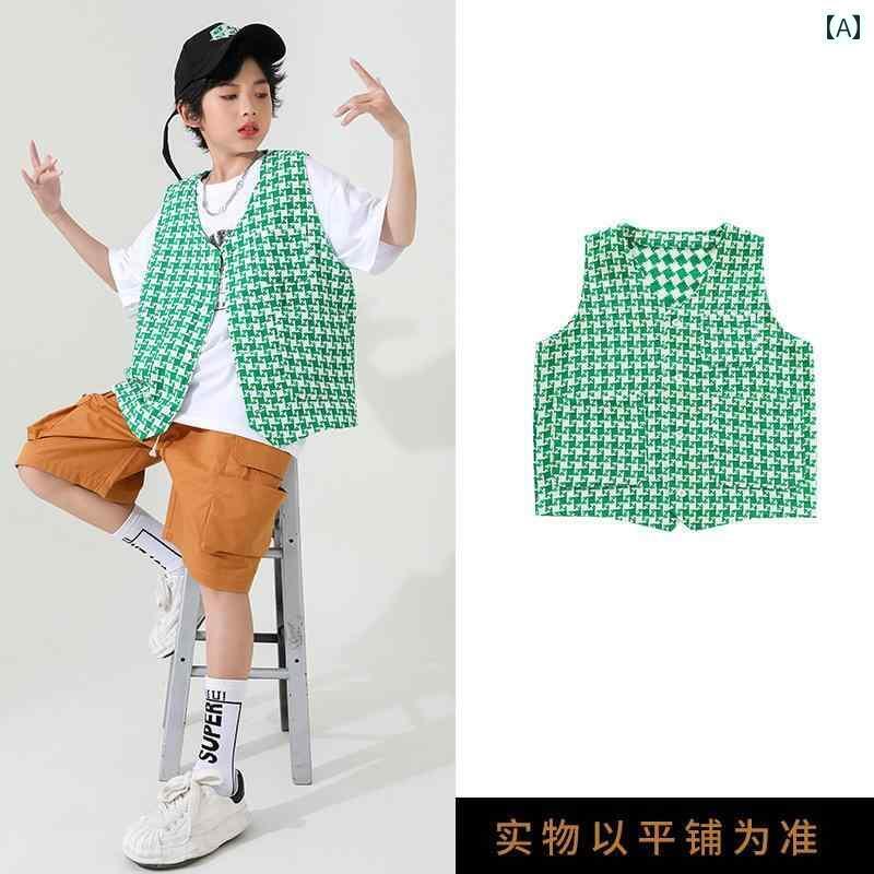 子供服　ダンス　ヒップホップ 子供の ストリート ダンスな 服 ヒップ ホップ スーツ ベスト ズボン パフォーマンスな パフォーマンス