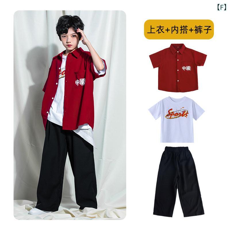 ストリート　子供　ダンス 子供 ストリート ダンス パフォーマンス 服 ヒップ ホップ スーツ モダン 練習 ジャズ