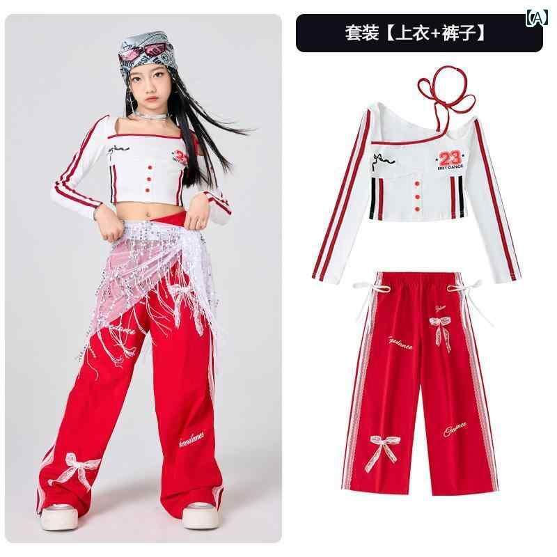 ストリート　子供　ダンス 女の子 ジャズ ダンス 衣装 子供の ストリート ファッション 服 日の パフォーマンス 小学生の ドラム スーツ