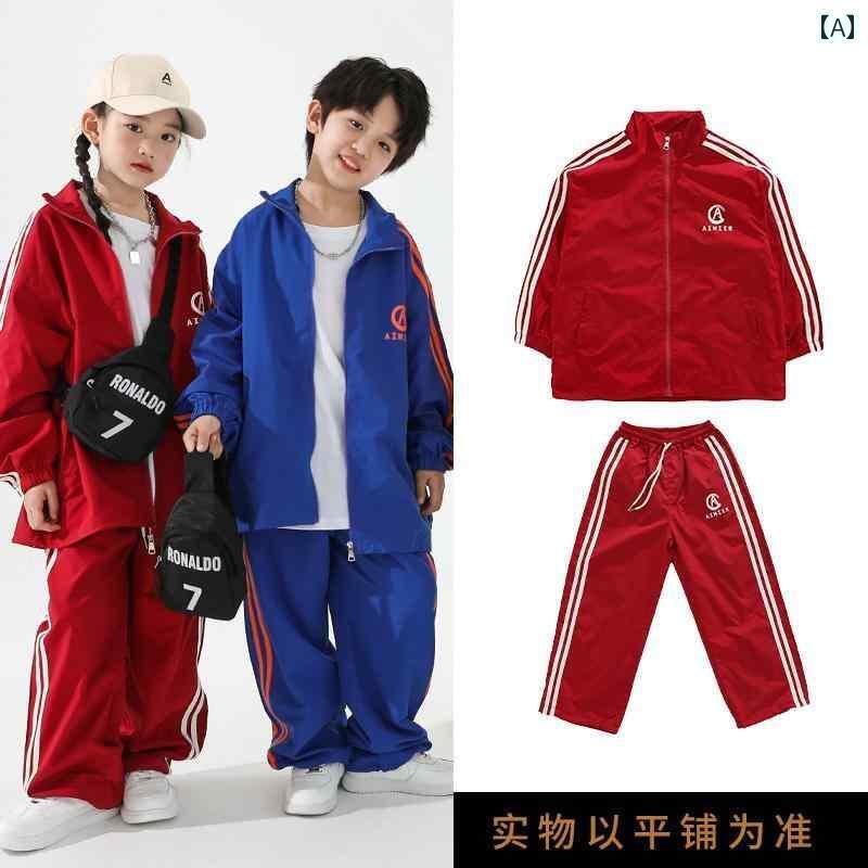 ストリート　子供　ダンス ストリート ダンス 子供用 服 ヒップ ホップ クールな パフォーマンス スーツ 新年 学生 運動 会 チアリーディング