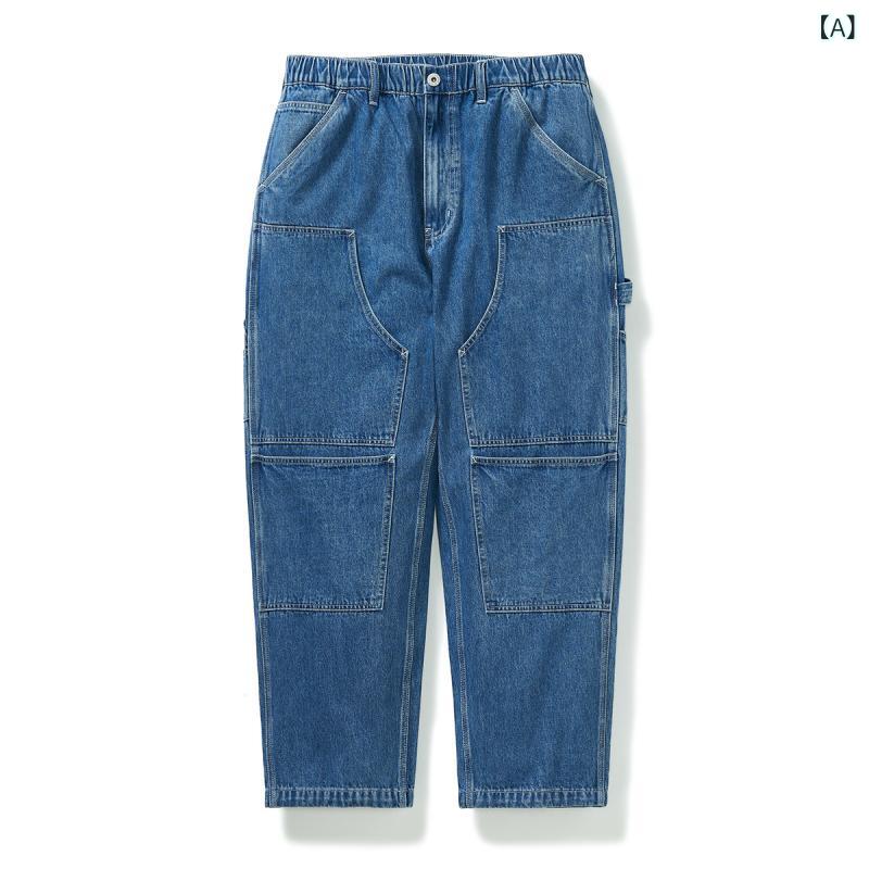 引っ切りない デニム ズボン下 714 street レトロ ウォッシュド デニム メンズ 広広とした レッグ 心地よい ズボン下 引っ切りない ロギング アメリカン 大層らしい 櫂