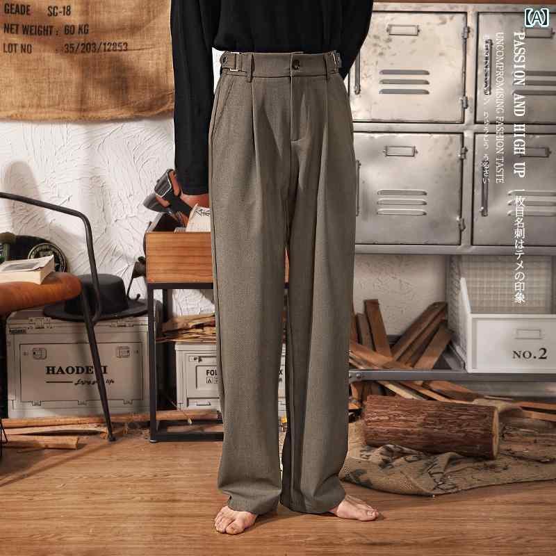 ストレート　ジーンズ　パンツ レトロ ナポリ パンツ メンズ ストレート カジュアル 春 通勤 着用 スーツ