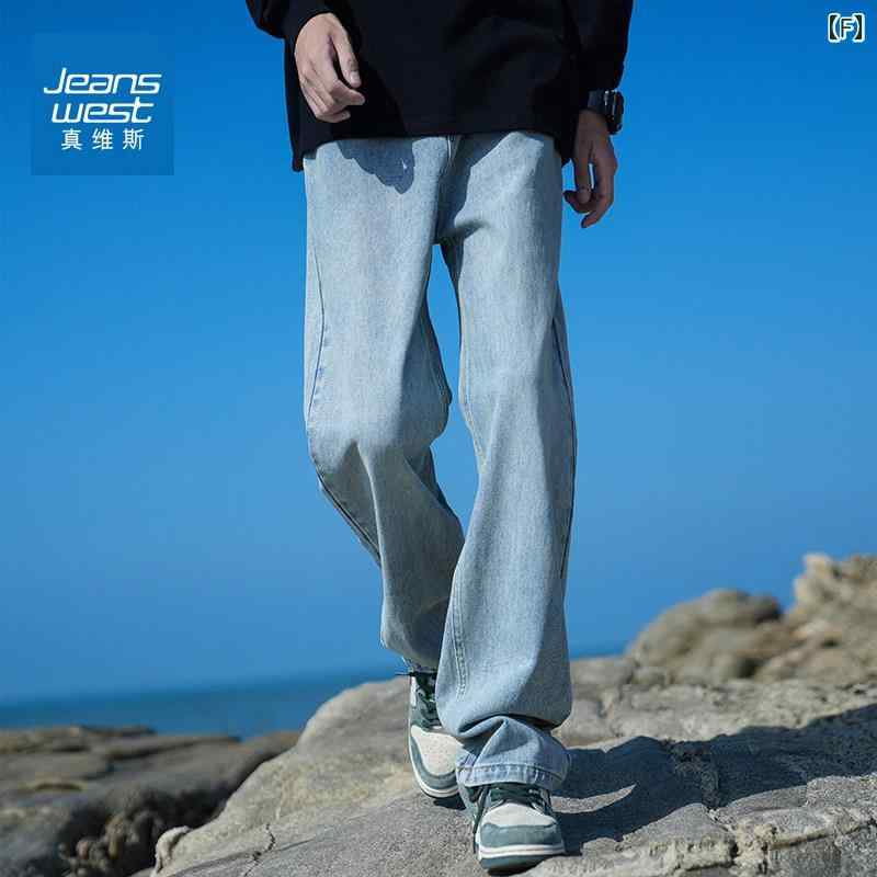 ストレート　ジーンズ　パンツ Jeanswest レトロ ジーンズ メンズ 2025 春 ストレート ファッション カジュアル ワイド レッグ パンツ 6,916円
