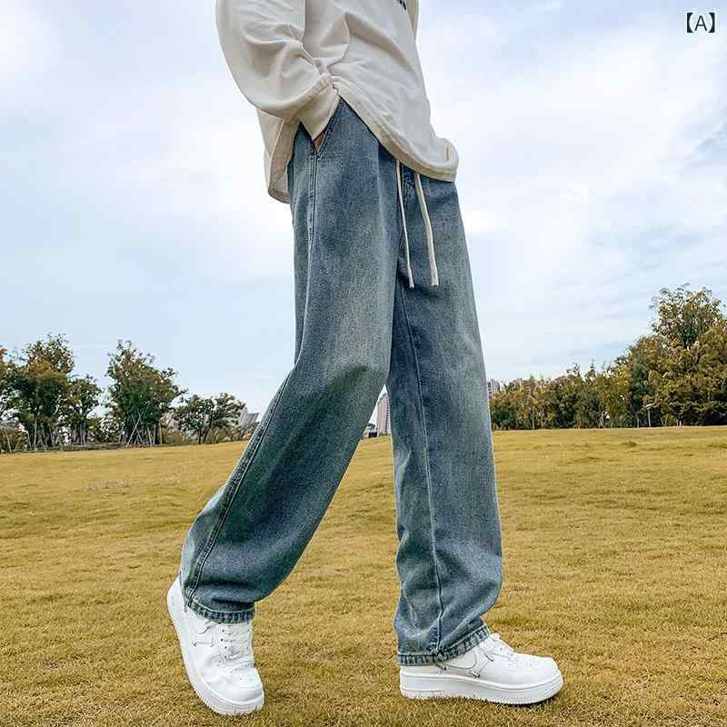 ストレート　ジーンズ　パンツ ジーンズ メンズ ゆったり パンツ 春秋 カジュアル ストリート アメリカン ボーイズ ストレート 2025 夏