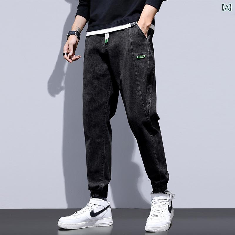 メンズ　ズボン　カジュアルパンツ ジーンズ メンズ 2024 秋冬 フィット 裏起毛 厚手 スポーツ 九分丈 カジュアル パンツ