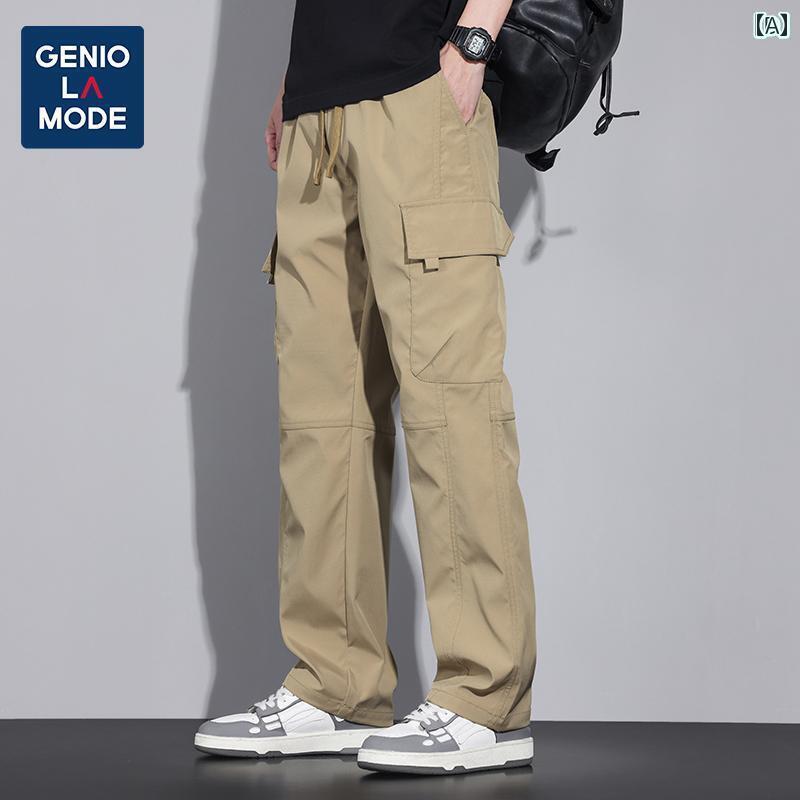 メンズ　ズボン　カジュアルパンツ GENIOLAMODE メンズ 夏 春秋 カジュアル パンツ 2025 ワークウェア ワイド レッグ ロング