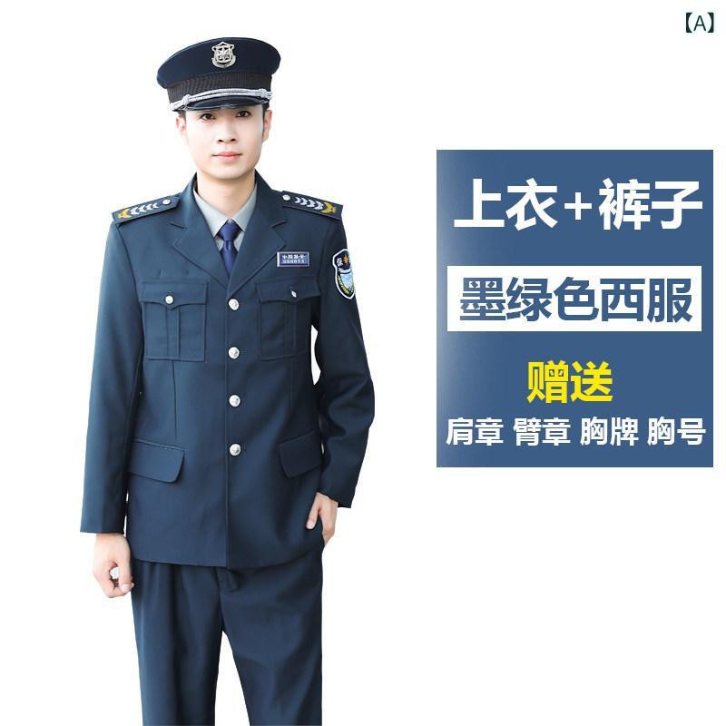 作業服　ワークウェア　ユニセックス セキュリティ 作業着 春秋 スーツ 紺 ジャケット 長袖 ジッパー 秋 勤務 服 良質 ユニフォーム 冬服