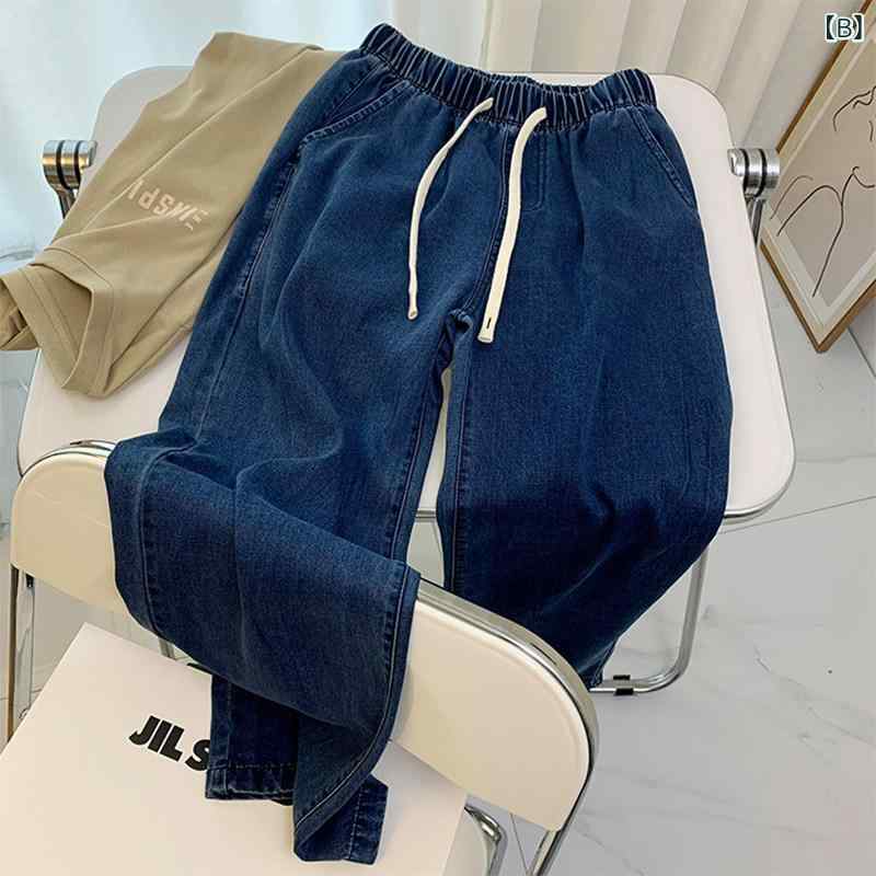 ストレート　生地　ソフト の ソフト ジーンズ レディース 夏 細身 大きいサイズ ハイウエスト 洋 ナシ型 スリム ドレープ 伸縮性 ウエスト ストレート パンツ