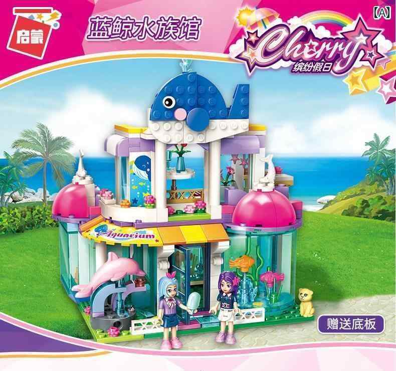 水槽　おもちゃ　フィギュア ガールズシリーズ 啓蒙 カラフル ホリデー 2012 シロナガスクジラ 水族 館 子供用 教育 積み木 おもちゃ 誕生日 プレゼント