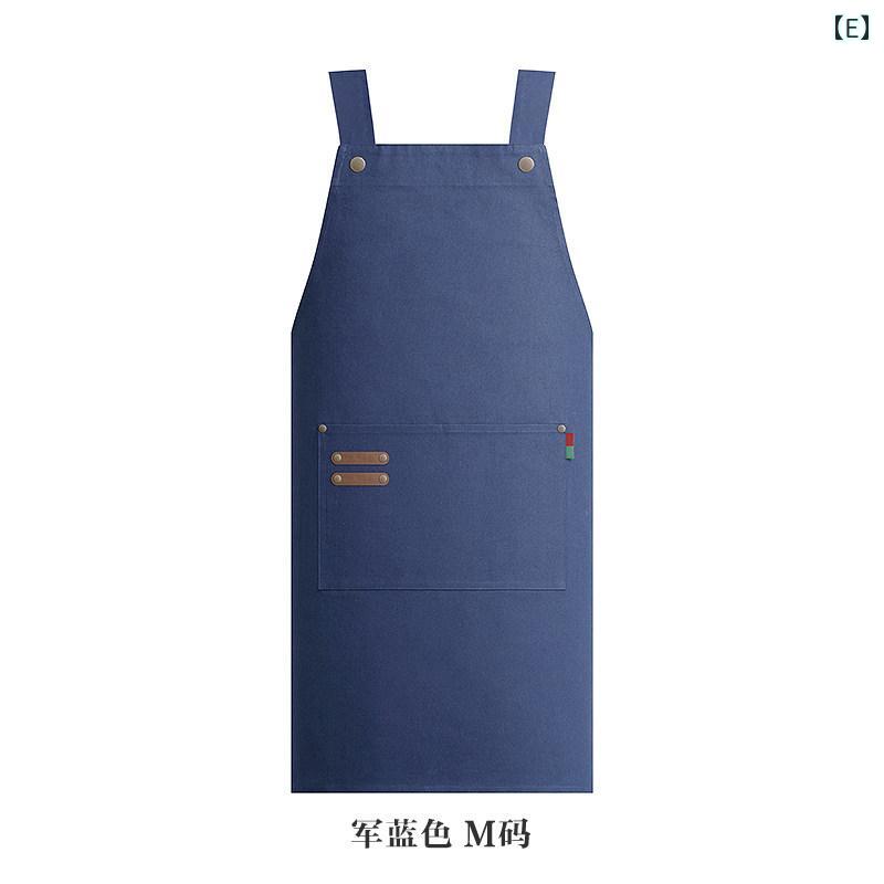 調理用 エプロン 料理 エプロン 作業着 綿 麻 男性 女性用 大きめ サイズ フラワーアレンジメント ケータリング 無地 太った 人用 ウェイター用 専門 職 服
