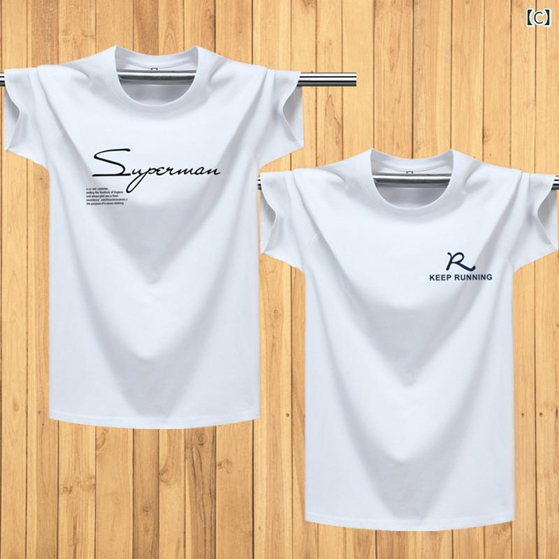 メンズ ストリート シャツ 夏の メンズ 半袖 Tシャツ 綿 ゆったり スポーツ カジュアル スウェットシャツ 太めの 大きめ サイズ メンズトップス