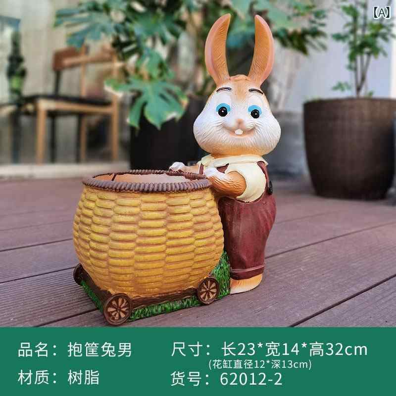 装飾　飾り　ディスプレイ 屋外 ガーデン 装飾 装飾品 床 置き かわいい ウサギの 植木鉢 大きい 多 肉 植物 中庭 幼稚園 ヴィラ レイアウト