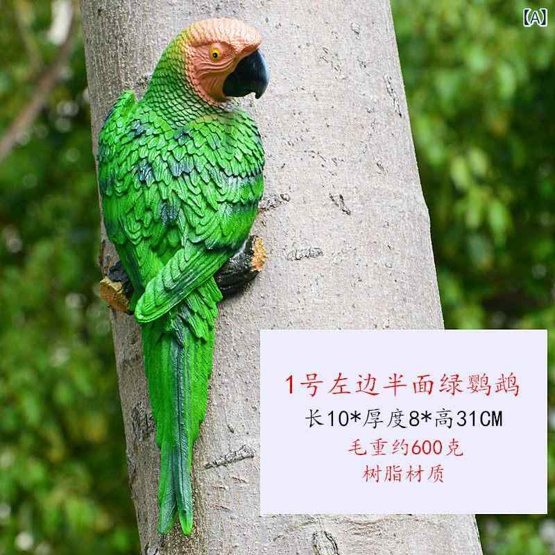 装飾　飾り　ディスプレイ オウムの ペンダント ショップ ホーム 壁 装飾 壁画 吊り フック シーン レイアウト 樹脂