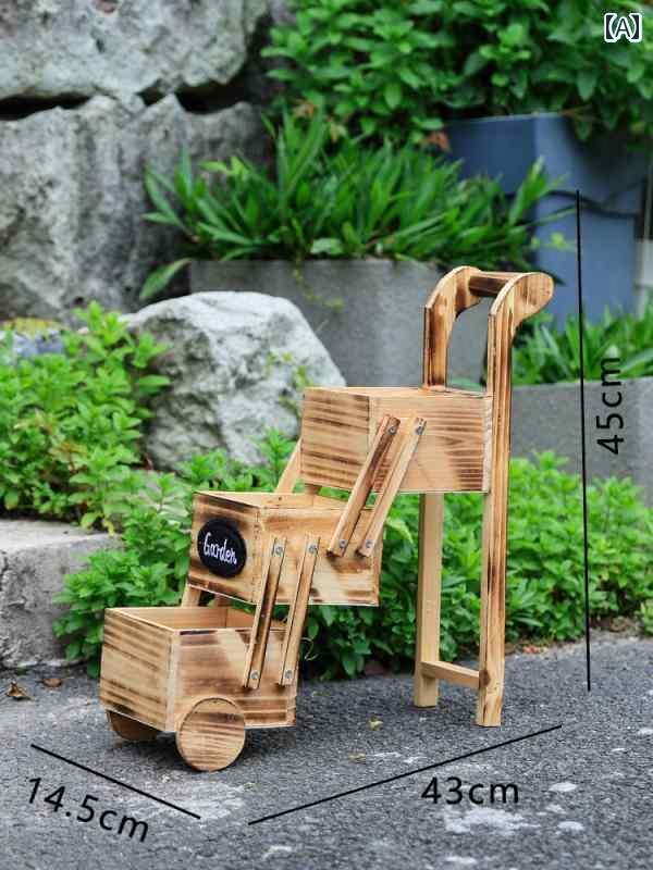 装飾　飾り　ディスプレイ 屋外 中庭の 庭の 装飾 木製 植木鉢 バルコニー フロア フラワースタンド 幼稚園 造園 小道具 材料