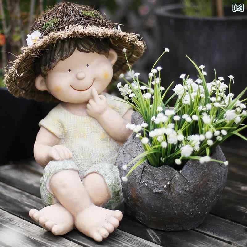 庭　装飾　飾り　 かわいい 植木鉢な 個性 バルコニー レイアウト 屋外 中庭の 装飾 庭の 多 肉 植物 陶器 形状