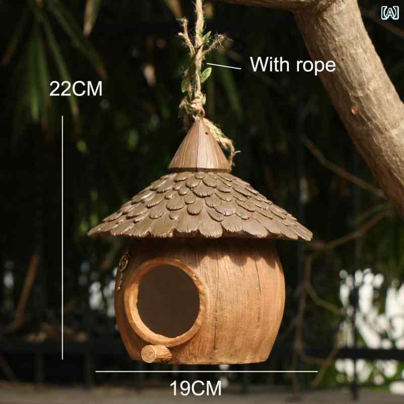 庭　装飾　飾り　 な 屋外の 鳥の 家 中庭の 庭の レイアウトの 装飾品 木の 吊り下げ 装飾 暖かい 巣 繁殖用の