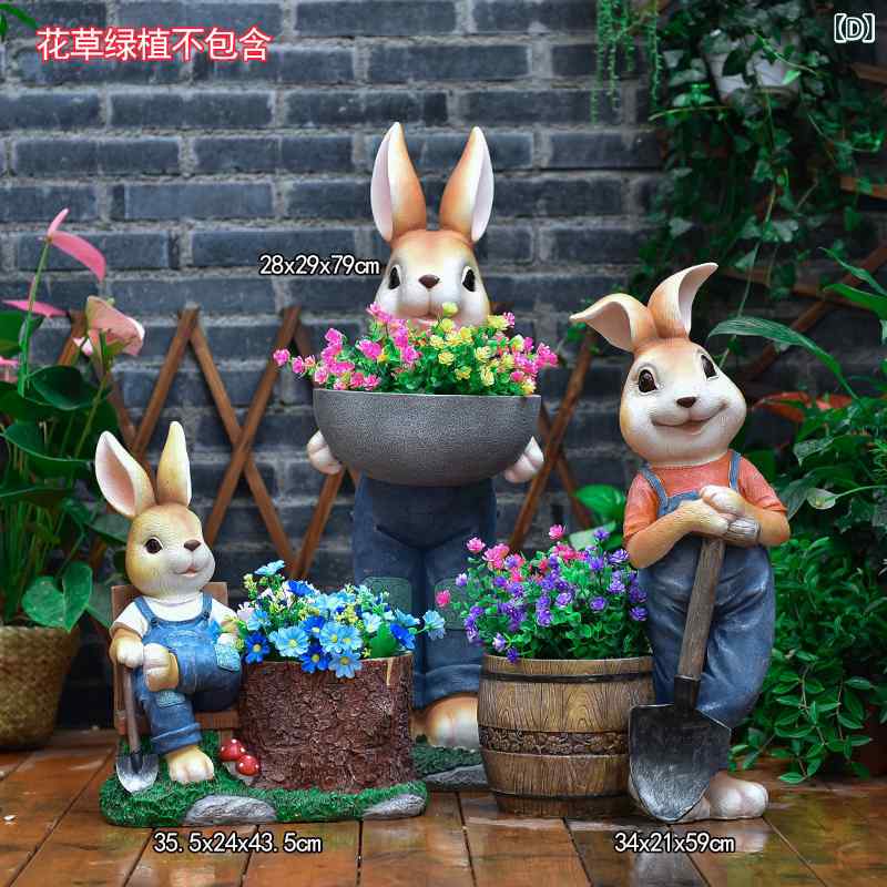 庭 装飾 飾り 屋外の 庭の 装飾 幼稚園の かわいい ウサギの 飾り 動物の 形の 植木鉢 大きい 中庭の 造園 レイアウト|SEIYUショップ