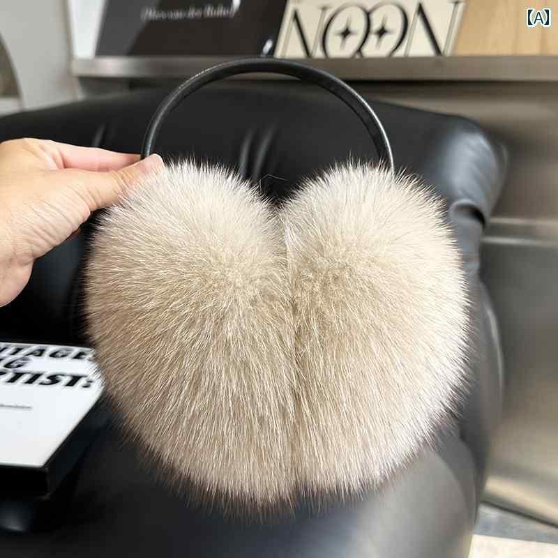 耳あて　イヤーマフ　かわいい 大型の フォックスファー イヤーマフ かわいい ぬいぐるみ 暖かい ファー イヤー バッグ 女性用不 凍 液