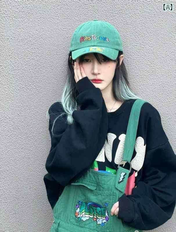 ワイド　レッグ　パンツ　レディース アメリカン レトロ グリーン オーバー オール 女性用 秋冬 PLASTICENE