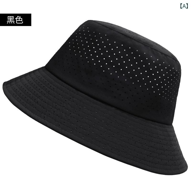 メンズ　帽子　キャップ Fan Shiyun 韓国 大きいサイズ 夏の 日焼け防止 漁師の 帽子 メンズ 速乾 抗 UV バケット ハット 通気性 メッシュ 日よけ