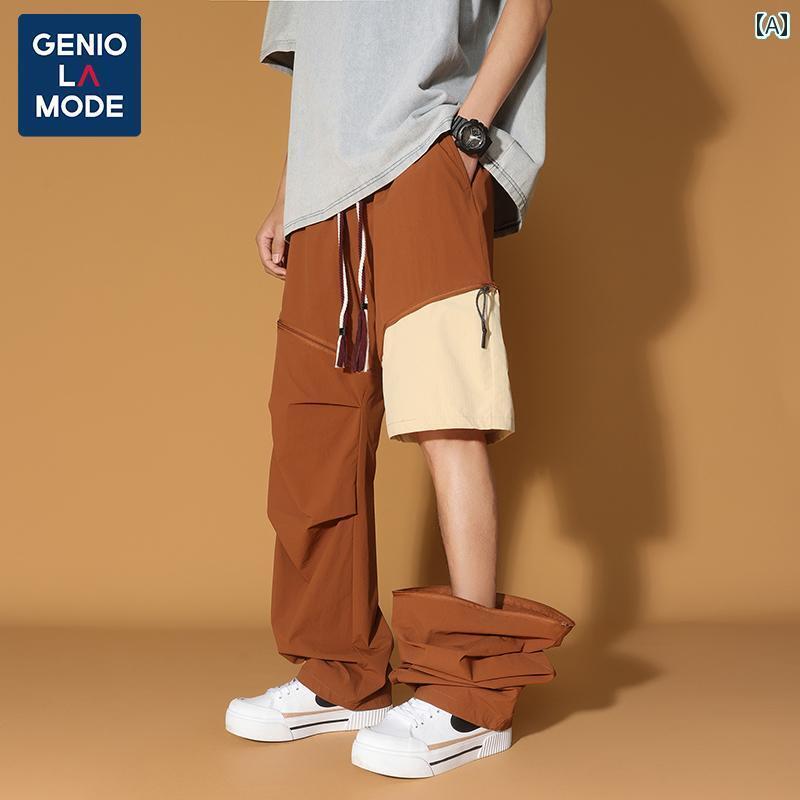 メンズ ズボン 夏用 【 澳 瑞 鵬 推薦】 GENIOLAMODE オーバー オール メンズ 夏 痩せ型 青春 冷感 大きいサイズ カジュアル パンツ