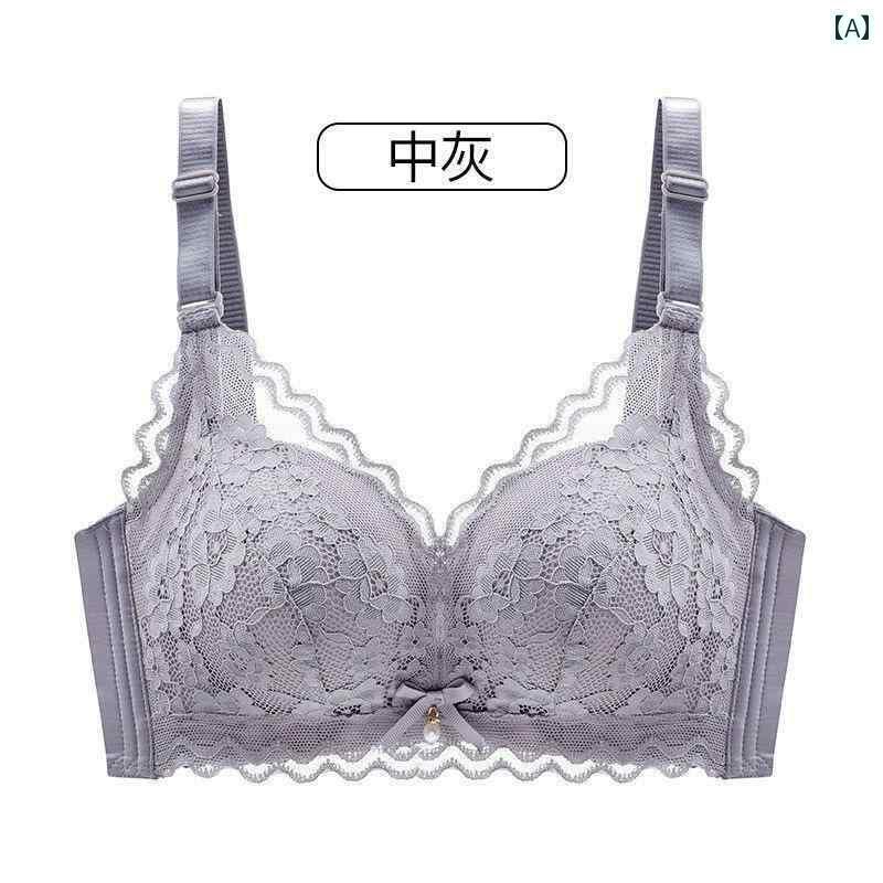 ブラ　レース　下着 胸が 小さい レディース Triumph 下着 ギャザーと サイドの 胸 垂れ 防止 調節可能 スチール リングなし 魅惑的 レース ブラジャー