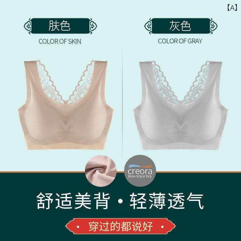 下着　レース　レディース シームレス 下着 夏 薄手 レディース ノンワイヤー 快適 レース ブラジャー小 胸 ギャザー セクシー スポーツブラ