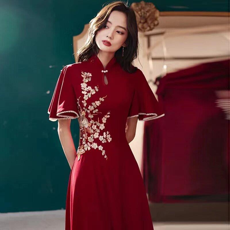 チャイナドレス レディース 大きいサイズ ロング丈 新中式 結婚式 二次会 披露宴 花嫁 礼服 ゲストドレス 発表会 パーティー 演奏会 お呼ばれ 高級感 ゆったり 体型カバー 着痩せ 細見え 妊婦服 普段使い フォーマル 上品 エレガント きれいめ 大｜SEIYUショップ