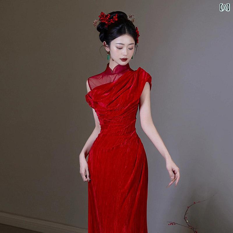 真っ赤お召しもの レディース ブルゴーニュの 花嫁御寮の 祝杯 お召しもの 燕尾服 衣装 ハイエンド 佇まいのの 寄りあいの 進行係り者 エンゲージメント 交歓会の 引き返しの スコート