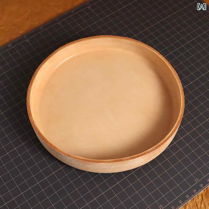 ケース　革　収納 Wuman 厚手 植物 タンニン なめし 牛革 ラウンド レザー プレート 革 キー プレイ ジュエリー ウォッチ 玄関 収納 トレイ