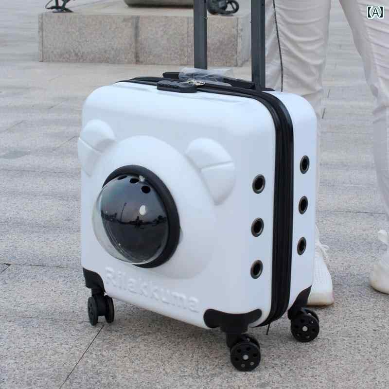 わんちゃん　ハーネス　かわいい ペット トロリーケース 猫 バッグ ポータブル キャリーボックス 犬 トロリー 猫の お出かけ スペース カプセル 犬用 ボックス