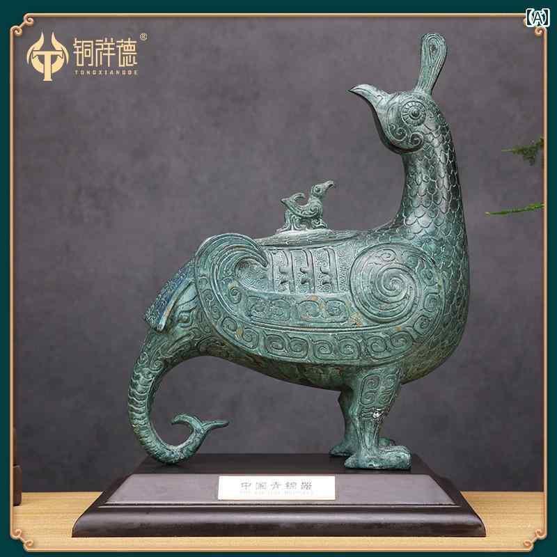 アンティーク　雑貨　飾り アンティークブロンズ 装飾品 山西 金 侯 鳥 酒器 儀式 容器 アンティーク 銅
