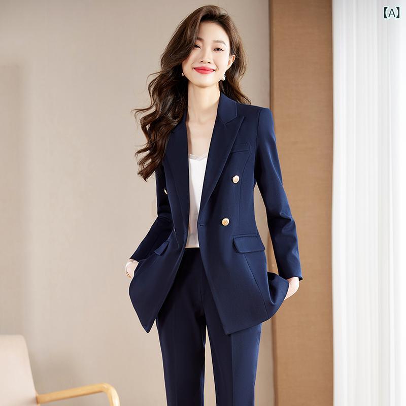 スーツ ジャケット レディース 女性用 高級 スーツ ジャケット、 春と 秋の ビジネス スーツ、 プロの フォーマルウェア、 有能な 気質、 ホテル マネージャー ワーク スーツ