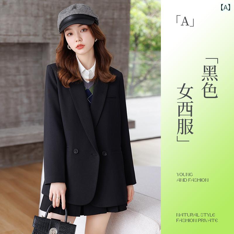 フォーマルスーツ ジャケット 女性用 黒 スーツ ジャケット ハイ エンド 2025 春と 秋の 新しい 気質 カジュアル小さな レディーススーツ 春
