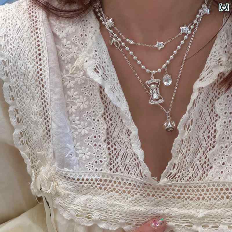 ペンダント ネックレス アクセサリー ISEE 4 / 25 回転 式 星と 月 砂時計 ペンダント S925 スター リング シルバー ヴィンテージ