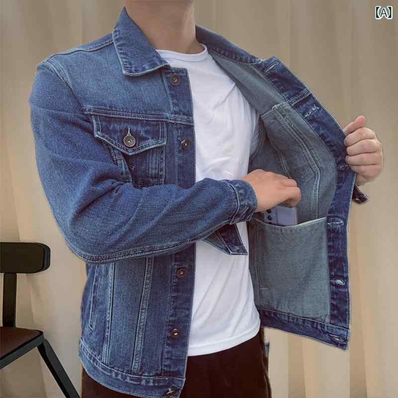 デニムジャケット　メンズ　シャツ 男性用 デニムジャケット 2025 春秋 ワークウェア ジャケット 複数 ポケット 付き 大きいサイズ カジュアル メンズジャケット
