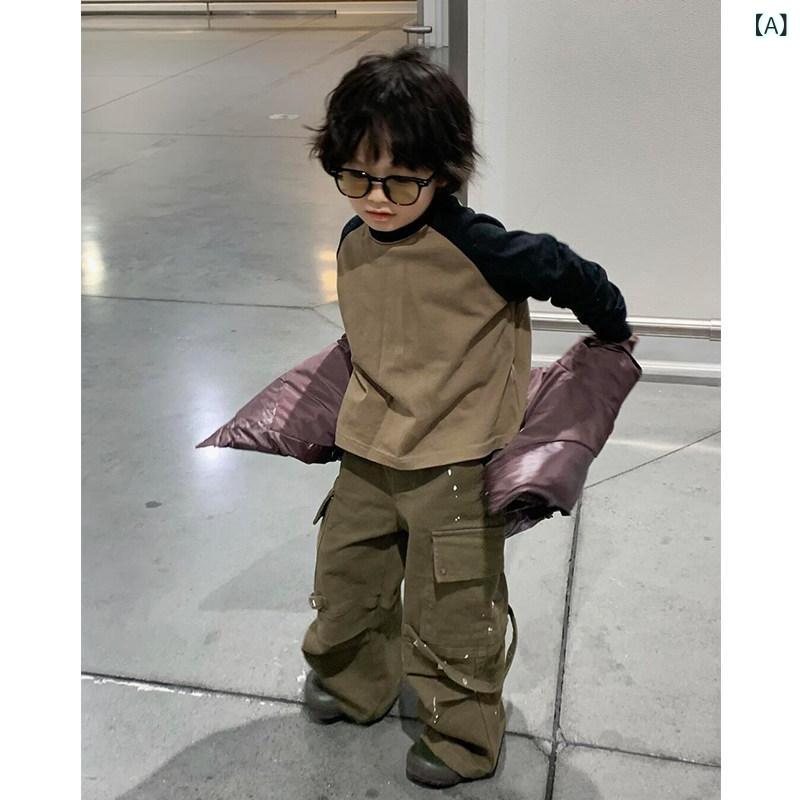 子供服　カジュアル　かわいい 2025 春夏の 韓国 子供服 男の子 Tシャツ レイヤリング シャツ おしゃれな オーバー オール クールな ジーンズ