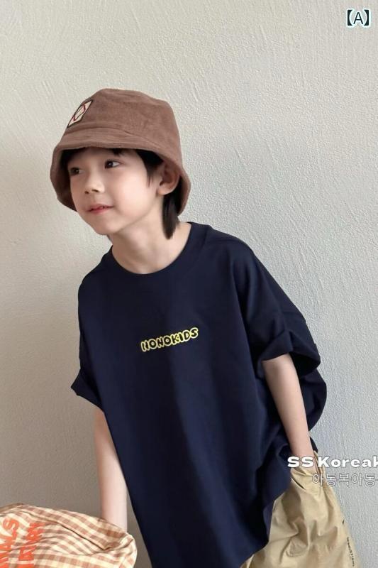 子供服　カジュアル　かわいい SS の 高級 韓国 子供服 2025 春夏 半袖 男の子と 女の子 綿 文字 ゆったり Tシャツ トップス