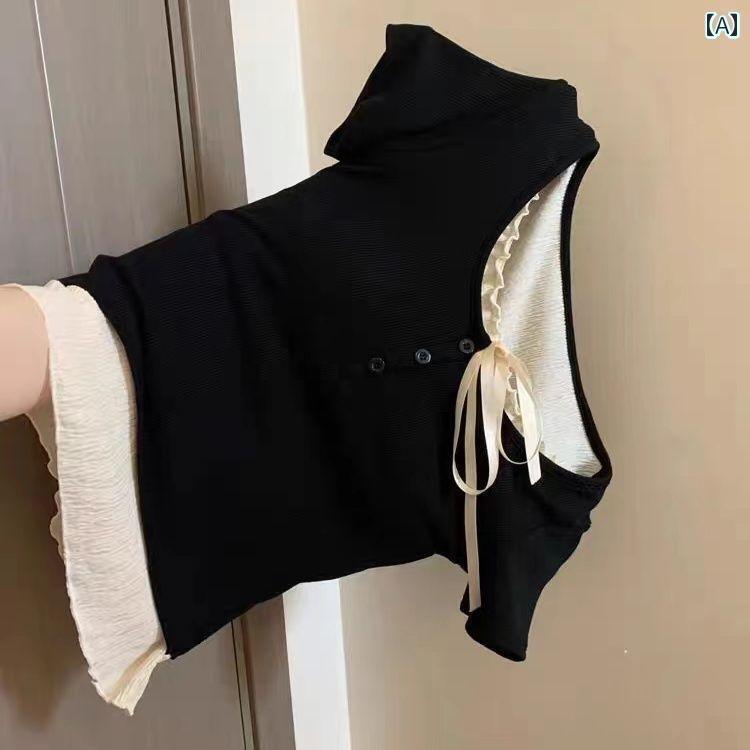 子供服　カジュアル　かわいい 女の子 夏服 フェイク ツーピース 半袖 Tシャツ 子供用 夏 洋風 半袖中大 韓国 肩上 子供服