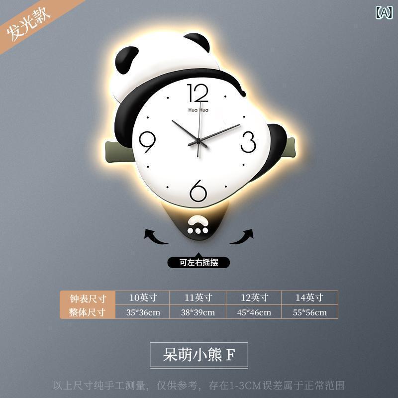 壁掛け 時計 おしゃれ 花 フルーツライ パンダ 壁掛け 時計 リビング ルーム レストラン ホーム 振り子 2025 壁 ランプ