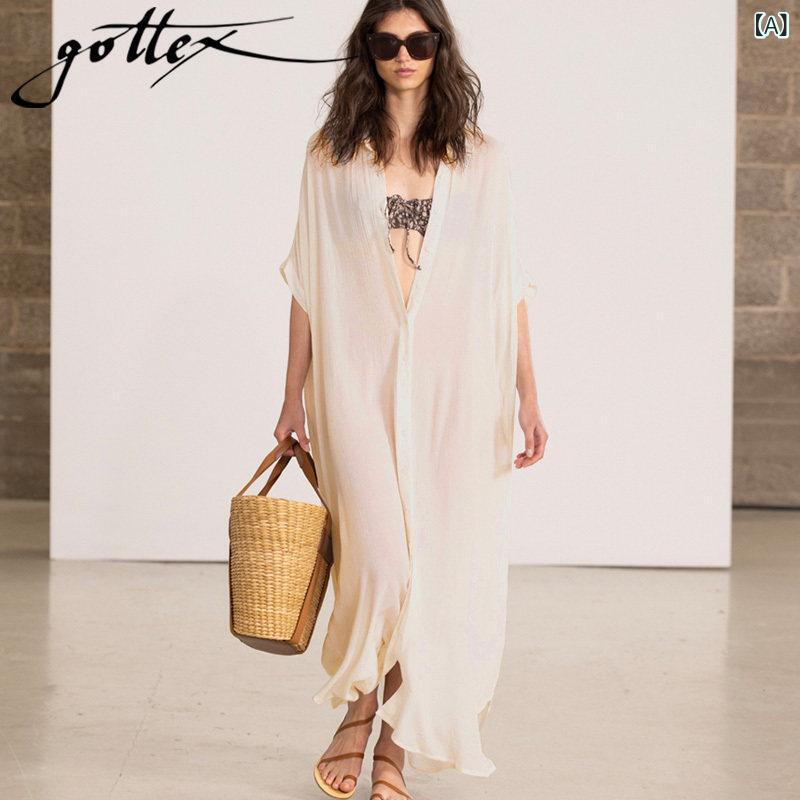 ビキニ 水泳着 レディース GOTTEX レディース 御前上等 水泳着 ビキニ ロング 丈 押しかぶせる 引きあげる 上衣 海岸地帯 砂浜 海水浴場 御休み