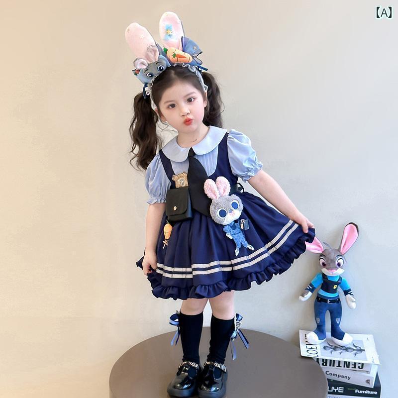 子供用　ドレス　ワンピース 女の子 バニーガール 警察 官 ロリータ プリンセス ドレス 2025夏の 子供用 スタイリッシュな 誕生日 スカート