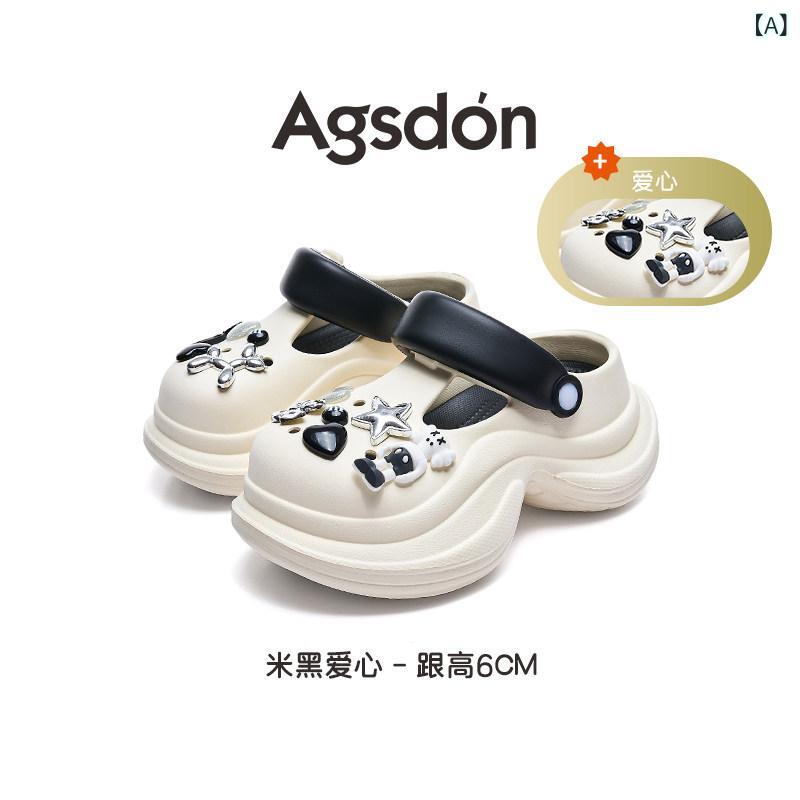 サンダル　かわいい　レディース 厚底の レディース ホール シューズ 2025夏の アウトドアウェア 身長 アップ スポーツ 丸い つま先 エヴァ シット ステップ キュートな サンダル