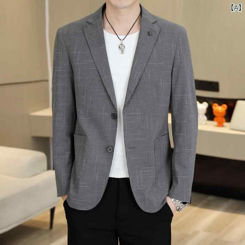 アウター　ジャケット　メンズ 恒 元 祥 春の メンズスーツ カジュアル 小さい スーツ 春秋 ジャケット 2025 シングル 服